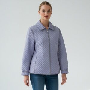 🆕 Esprit Quilted Light Purple Jacket Women's Zip Front Coat, New with Tags